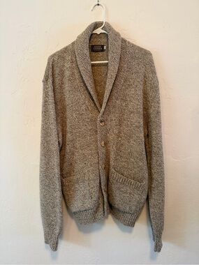 Vintage Mervyn's High Sierra Shawl Collar Button-Up Cardigan - Heather Brown